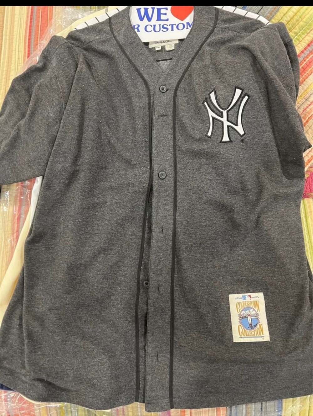 Vintage New York Yankees Mickey Mantle #7 Mirage Cooperstown Collection Gray But